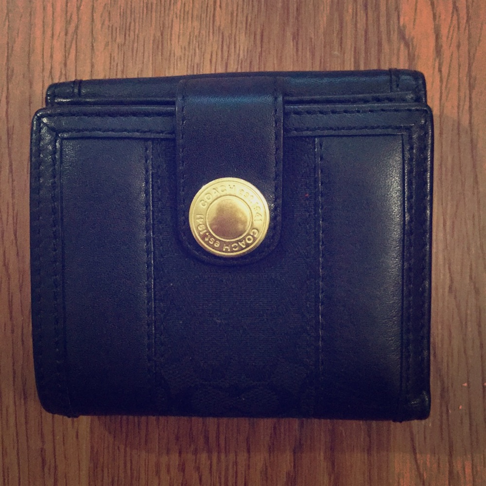 Authentic Black Leather Coach Wallet